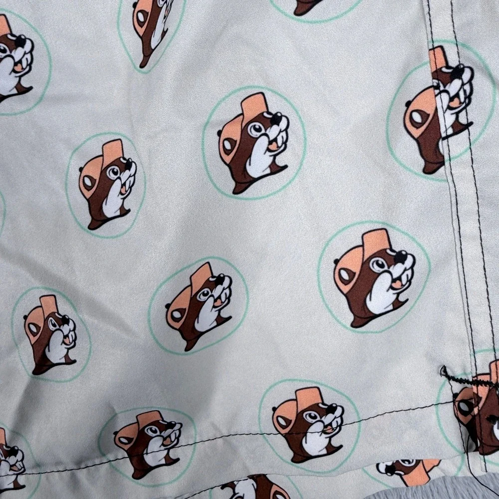 Buc-ee's Mens XL Swim Trunks Striped Beaver Logo Mascot Board Shorts Multicolor